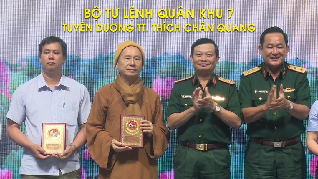 Bộ Tư Lệnh Quân Khu 7 tuyên dương TT. Thích Chân Quang