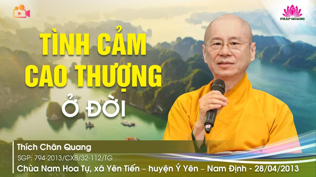 TÌNH CẢM CAO THƯỢNG Ở ĐỜI