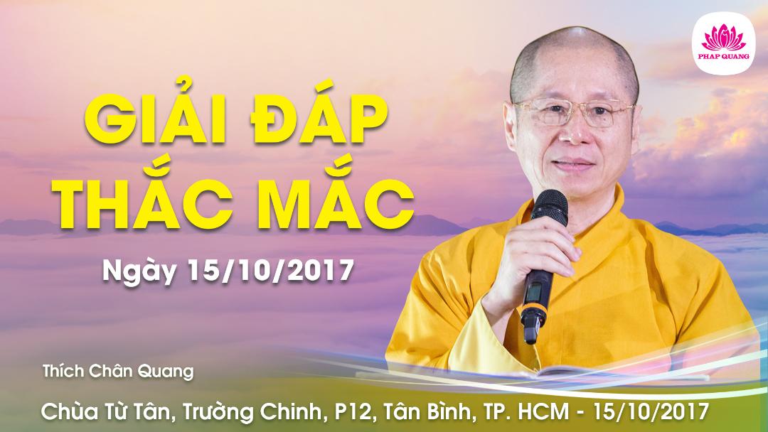 Giải Đáp Thắc Mắc chùa Từ Tân 15-10-2017
