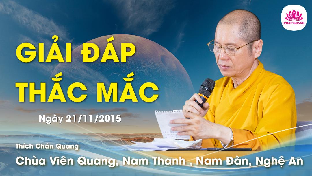 Giải Đáp Thắc Mắc chùa Viên Quang 21-11-2015