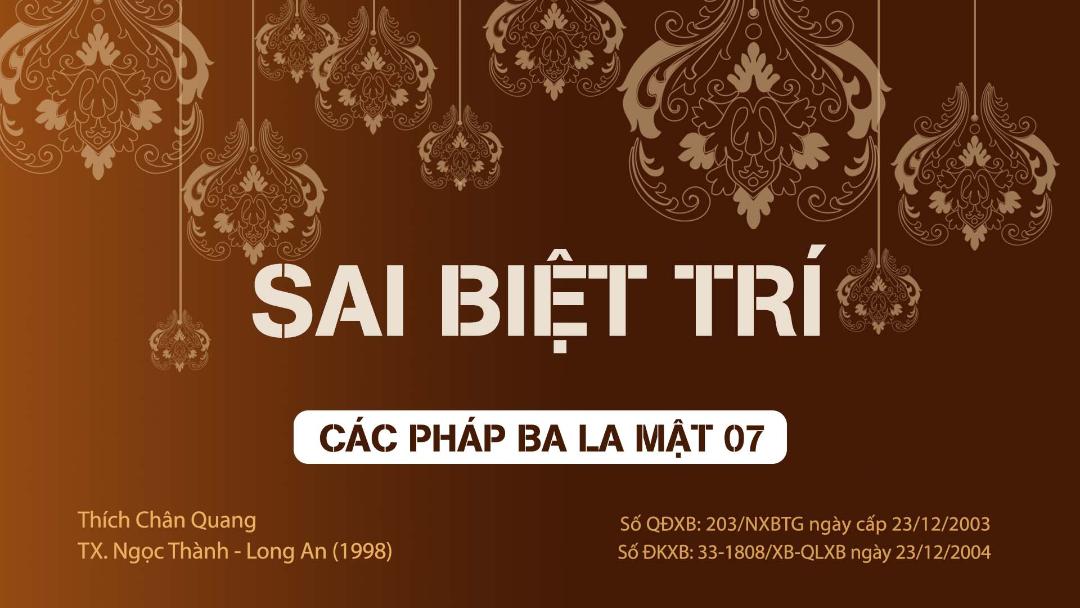 07 Bát Nhã (sai Biệt Trí)