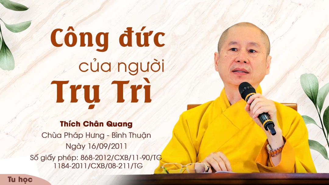 Công Đức Của Người Trụ Trì