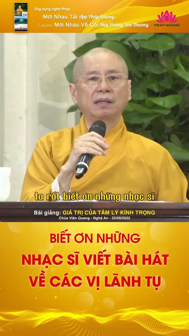 BIẾT ƠN NHỮNG NHẠC SĨ VIẾT BÀI HÁT VỀ CÁC VỊ LÃNH TỤ