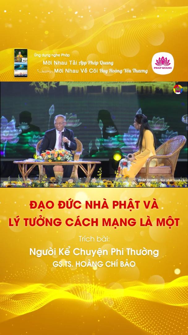 ĐẠO ĐỨC NHÀ PHẬT VÀ LÝ TƯỞNG CÁCH MẠNG LÀ MỘT