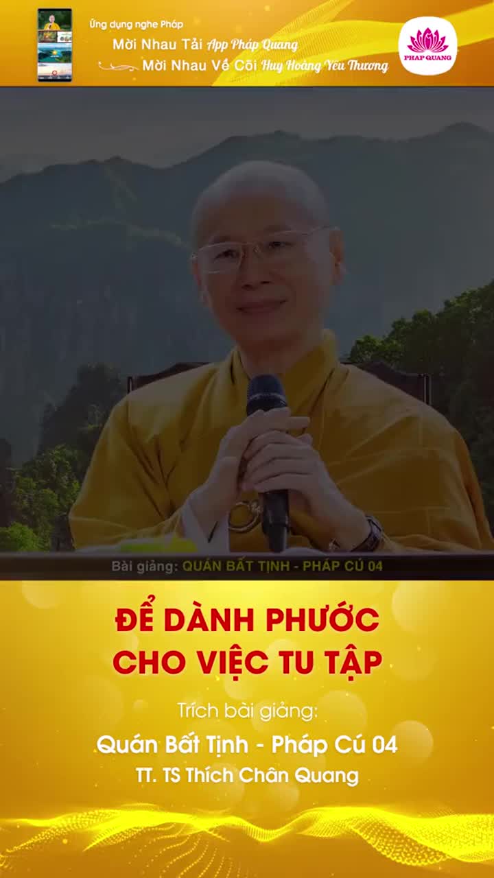Để Dành Phước Cho Việc Tu Tập