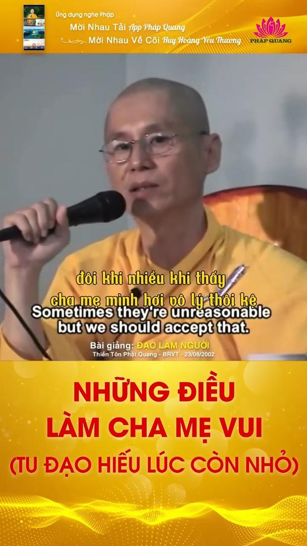 NHỮNG ĐIỀU LÀM CHA MẸ VUI