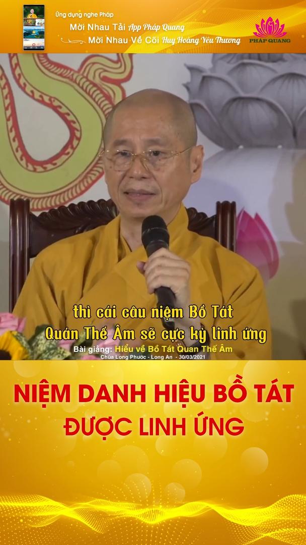 NIỆM DANH HIỆU BỒ TÁT ĐƯỢC LINH ỨNG