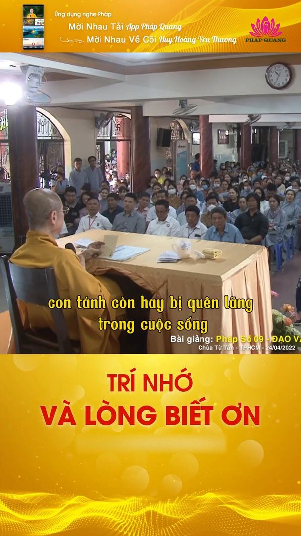 TRÍ NHỚ VÀ LÒNG BIẾT ƠN