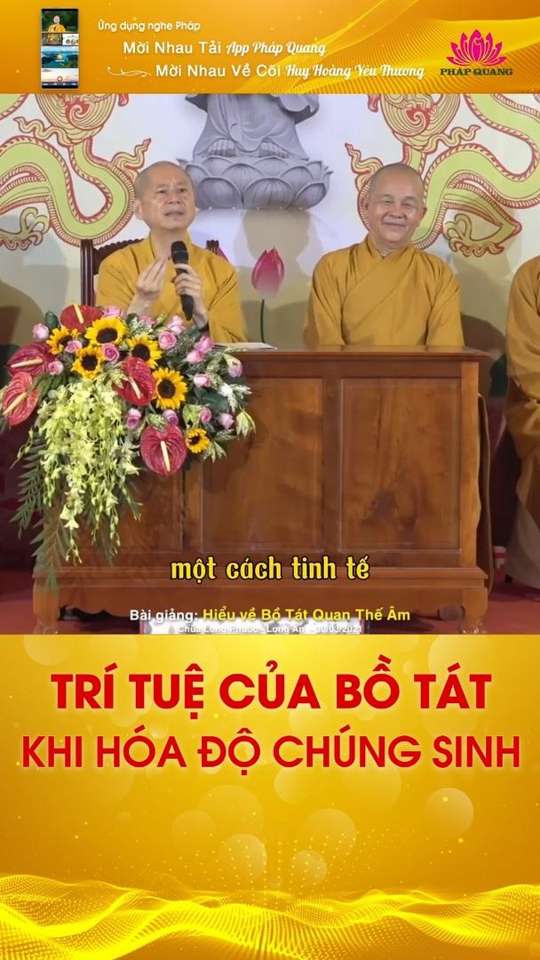 TRÍ TUỆ CỦA BỒ TÁT KHI HÓA ĐỘ CHÚNG SINH