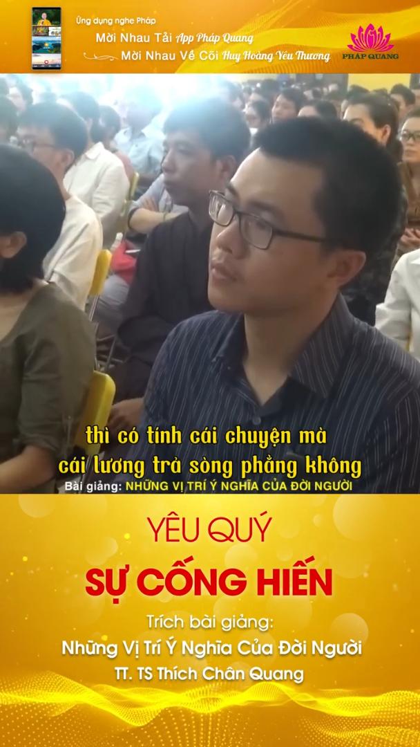 YÊU QUÝ SỰ CỐNG HIẾN