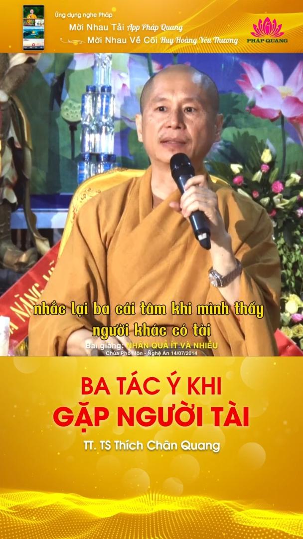 BA TÁC Ý KHI GẶP NGƯỜI TÀI