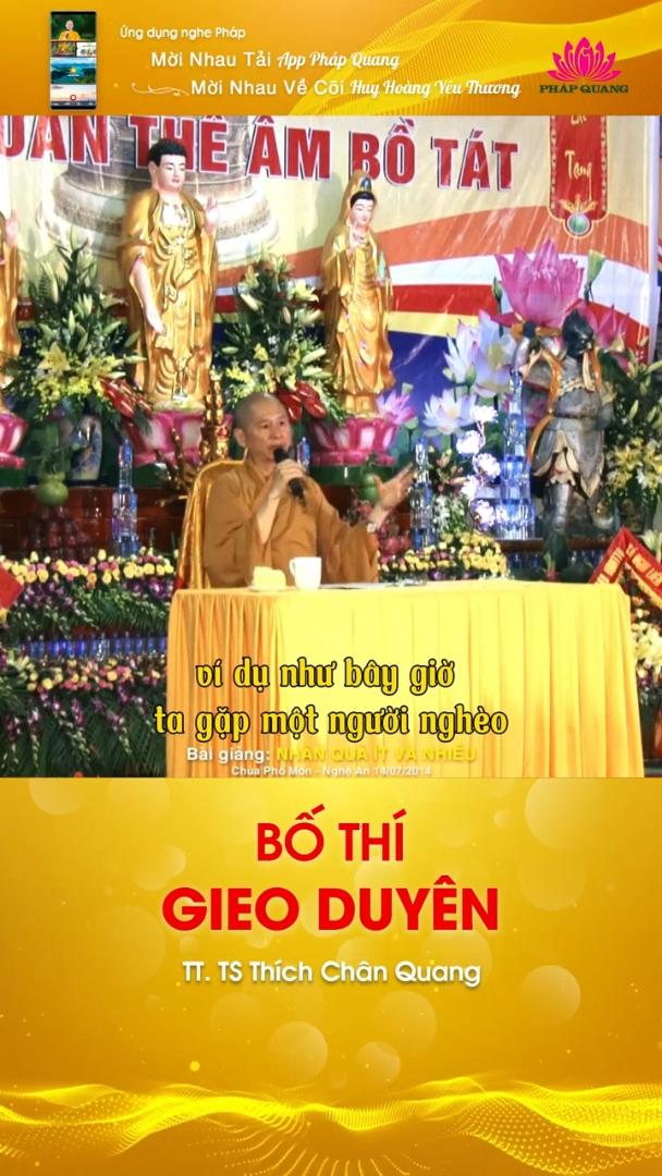 BỐ THÍ GIEO DUYÊN