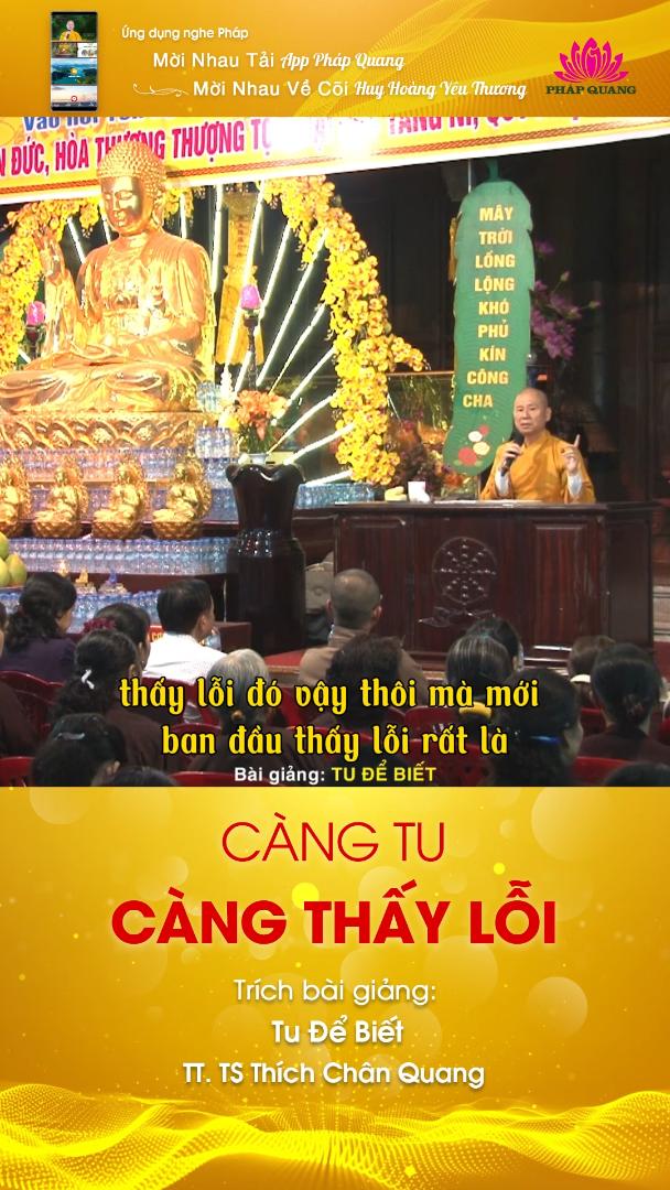 CÀNG TU CÀNG THẤY LỖI