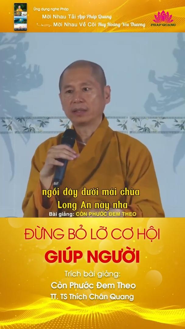ĐỪNG BỎ LỠ CƠ HỘI GIÚP NGƯỜI