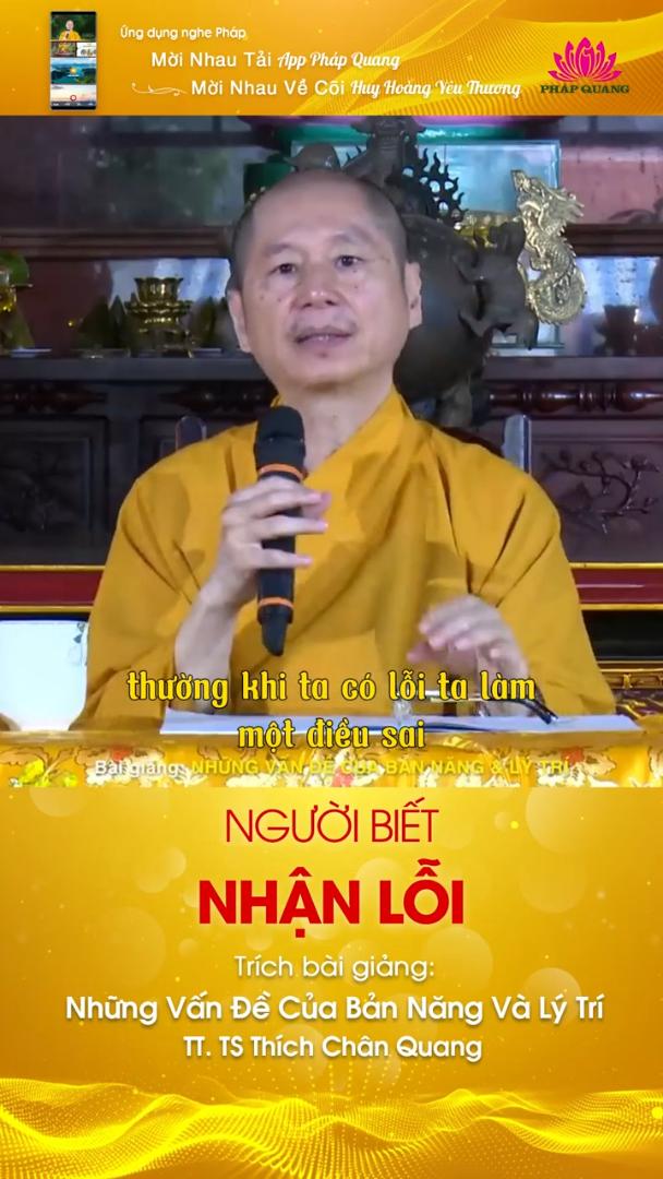 NGƯỜI BIẾT NHẬN LỖI